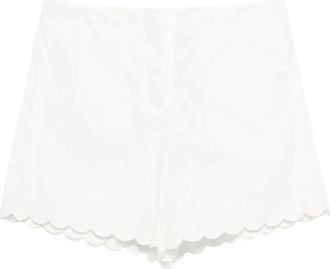 Low Classic Scalloped Shorts - Dames - Bermuda - Wit - M - Katoen - Korte Broeken