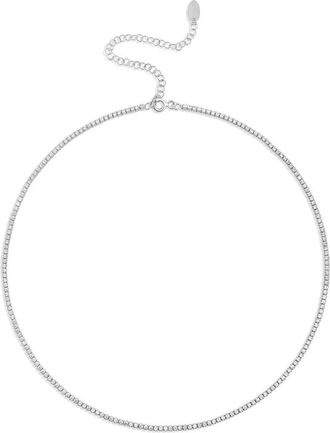 SHYMI Celine Tennis Choker Necklace in Silver at Nordstrom