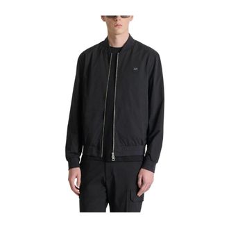 Antony Morato Regular-fit bomberjack in technische stof met patch - Heren - Bomber jackets - Zwart - S - Polyester - Jassen