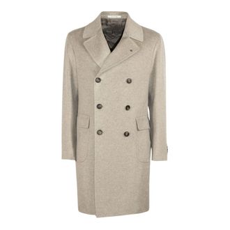 Tagliatore Lange Kasjmierjas - Heren - Mantel - Beige - XL - Kasjmier - Jassen