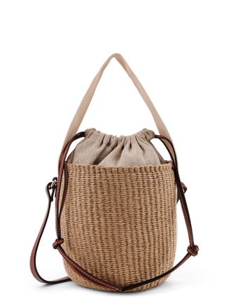 Chlo&eacute; Woody Raffia Bucket Bag-Donna
