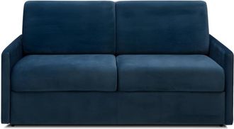 VENTE-UNIQUE.COM Sofá cama terciopelo 3 plazas azul oscuro 170x223cm