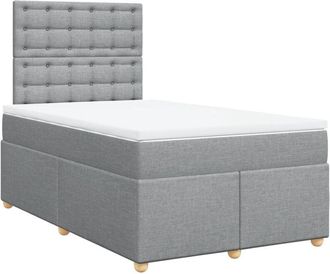 vidaXL Vidaxl - Cama Box Spring Con Colch&oacute;n Tela Gris Claro 120x190 Cm