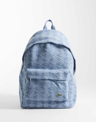 Lacoste Zaino blu con monogramma