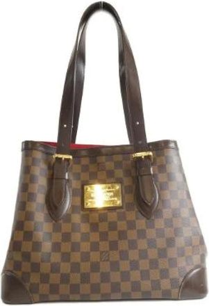 Louis Vuitton Pre-owned Tote Bags, female, Brown, Size: ONE SIZE Pre-owned Hampstead Damier Tote Bag