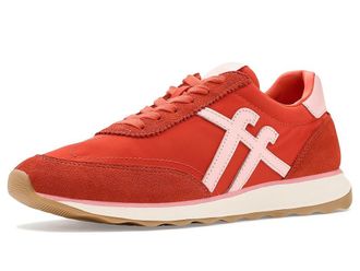 FitFlop Retro-Q FF Metallic-Fabric/Suede Sneakers Womens Shoes Cherry Tomato/Warm Pink : 8.5 M (B), Suede/Synthetic