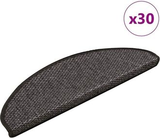 vidaXL Alfombra Autoadhesiva Escalera Sisal 30 Uds 65x21x4cm Antracita Vidaxl