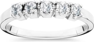 Pompeii3 1/4ct 5 Stone Diamond Wedding Ring 14K White Gold Size Selectable