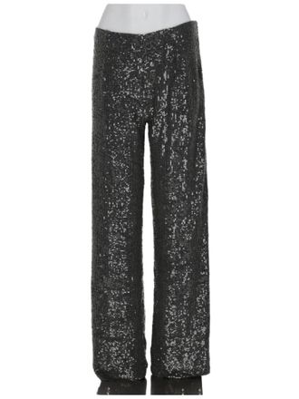 P.A.R.O.S.H. Straight-Leg Pants with Shimmering Sequin Embellishments