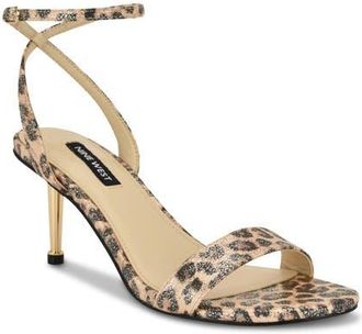 Nine West Anny Sandal in Gold Leopard at Nordstrom, Size 6.5