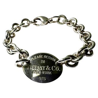 Tiffany & Co. Pre-owned Womens & Co. Return to Oval Tag Bracelet in Sterling Silver - Gold Metal - One Size