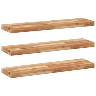 Berkfield Home Floating Shelves 3 pcs 100x20x4 cm Oil Finished Solid Wood Acacia in Brown | Size: 100 x 20 x 4 cm