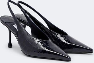 Jimmy Choo London Isa croc-effect leather slingback pumps