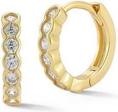 Glaze Jewelry Cubic ZIrconia Sterling Silver Huggie Hoop Earrings in Gold at Nordstrom Rack