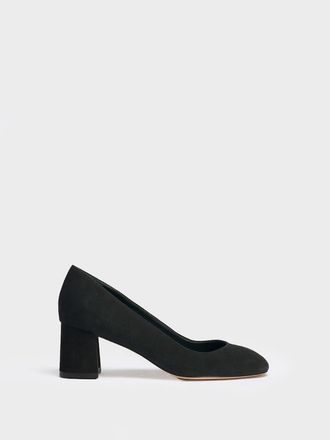 Marion Parke Block Heel Pump 60 Suede in Black at Nordstrom, Size 37.5