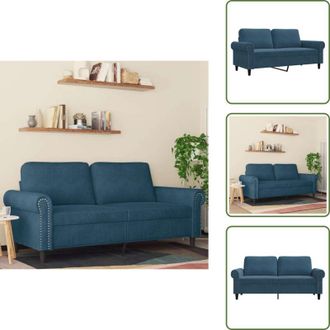 vidaXL The Living Store Divano a 2 Posti Blu 140 cm in Velluto - Divano in velluto