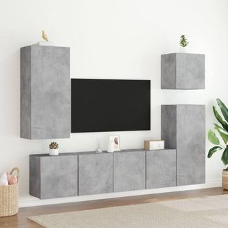 Berkfield Home TV Cabinets Wall-mounted 2 pcs Concrete Grey 80x30x41 cm | Size: 80 x 30 x 41 cm