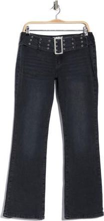 Madden Girl Belted Bootcut Jeans in Washed Black at Nordstrom Rack, Size 11