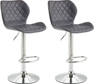 Clp Clp - Set De 2 Taburetes Cork En Simil Cuero Gris Cromado