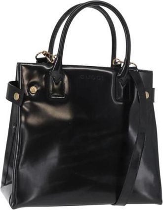 Gucci Pre-owned Handbags, female, Black, Size: ONE SIZE Pre-owned Coated Canvas Handbag