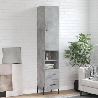 Berkfield Home Highboard Concrete Grey 34.5x34x180 cm Engineered Wood