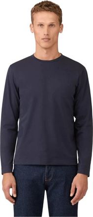 Sunspel Langarm Riviera T-Shirt - Heren - Longsleeves - Blauw - S - Katoen - Tops