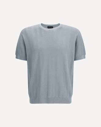 Giorgio Armani Short-sleeved cotton and silk Sweater Male 52
