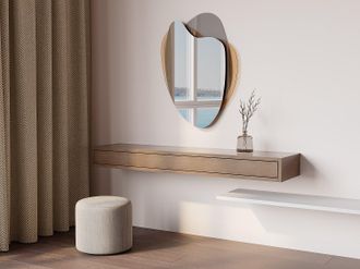 Vente-Unique Specchio organico di design L. 55 x H. 71 cm Marrone e Grigio fumé - LISHIA