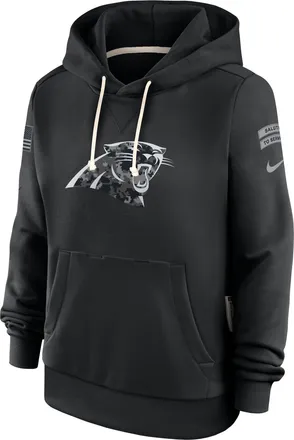 Nike Carolina Panthers Salute to Service Sideline Nike Womens Dri-FIT NFL Pullover Hoodie in Black | 03C300AA25-CYB