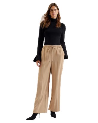 Ted Baker Womens Wmt-liliaah-Straight Leg Jogger Sweatpants, Camel, 10 UK
