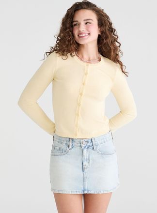 A&eacute;ropostale Scalloped Crew Cardigan