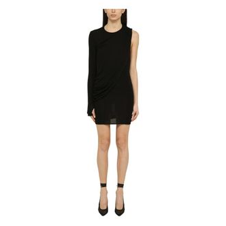 ADĀMO Andrea Adamo Zwarte Viscose Jurk - Dames - Korte kleedjes - Zwart - M - Kleedjes