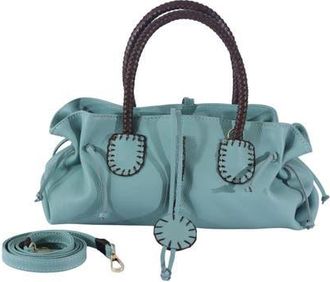 Carlos Falchi Mini Satchel Top Grain Leather Bag in Caribbean Teal at Nordstrom