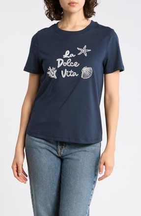 Daniel Rainn Beaded Screen T-Shirt in Blue at Nordstrom Rack, Size X-Small