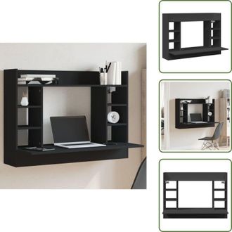 vidaXL Salvaspazio - vidaXL Scrivania a Parete Nera 105x48x75 cm in Legno Multistrato - Mobile da parete