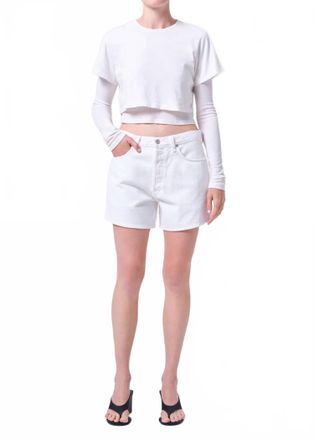 A Gold E Leith High Rise Shorts In Marshmallow