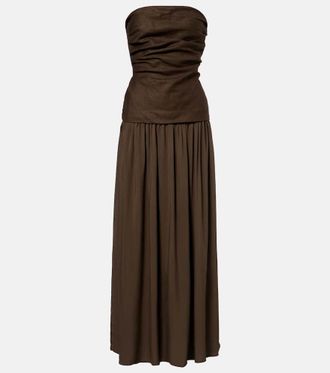 Faithfull The Brand Hedy draped linen maxi dress