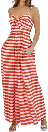 Hutch Monica Stripe Jumpsuit In Red