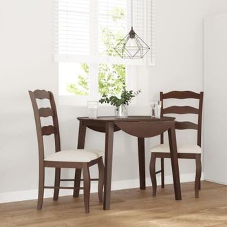 vidaXL Vidaxl - Sedie da Pranzo con Cuscini 2pz Marrone Legno Massello di Hevea