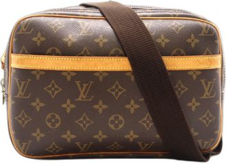 Louis Vuitton Brown Coated Canvas Leather Shoulder Bag (Pre-Owned)