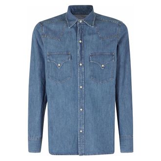 Fortela Texan Shirt - Heren - Overhemden - Blauw - Maat: L Katoen