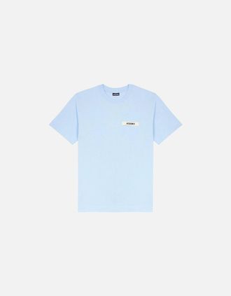 Jacquemus Mens Jacquemus The Gros Grain Logo T Shirt Sky Blue - Size: 40