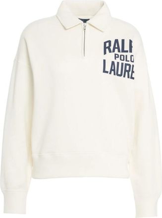 Polo Ralph Lauren Hoodies & sweatvesten, Dames, Beige, M, Katoen, Sportieve Sweatshirt Bianco Aw 25