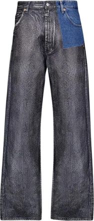 Maison Margiela Panelled Mid-Rise Katoenen Jeans - Heren - Regular Fit Jeans - Grijs - W30 - Katoen - Jeans