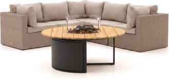 Forza Furniture Forza Cecita/Cosiloft hoek loungeset met vuurtafel 6-delig