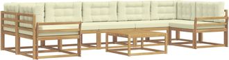 vidaXL Conjunto De Sof&aacute;s De Exterior 6 Uds. Blanco Y Crema Vidaxl