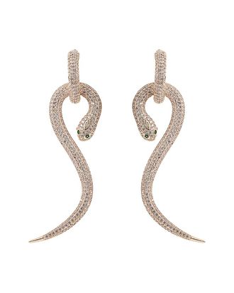 Eyecandy LA Eye Candy La 14K Plated Cz Snake Earrings