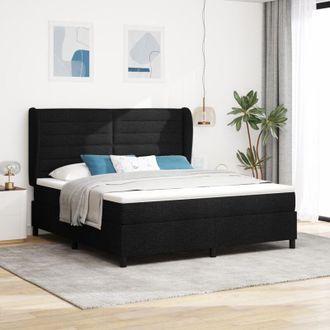 vidaXL Box Spring Bed with Mattress Black 180 x 200 cm Fabric vidaXL