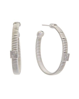 Meshmerise 18K Over Silver 0.06 ct. tw. Diamond Earrings