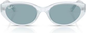 Ray-Ban 55mm Pillow Sunglasses in Transparent Ice /Blue at Nordstrom